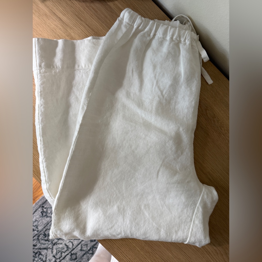 Gillian Stevens White Linen Pants